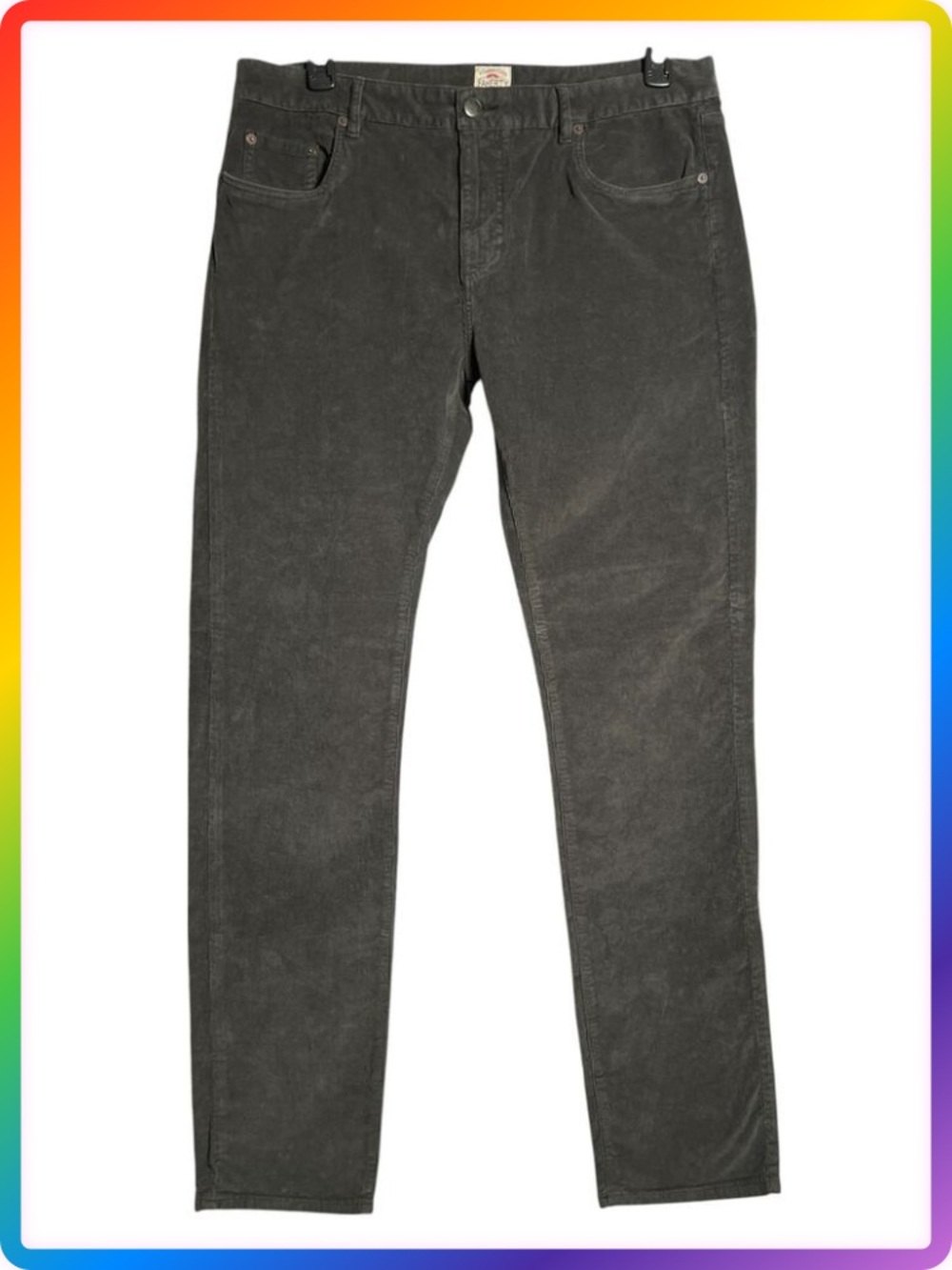 Faherty Stretch Corduroy 5-Pocket Pants MENS 35 Gray Soft Organic Cotton Casual